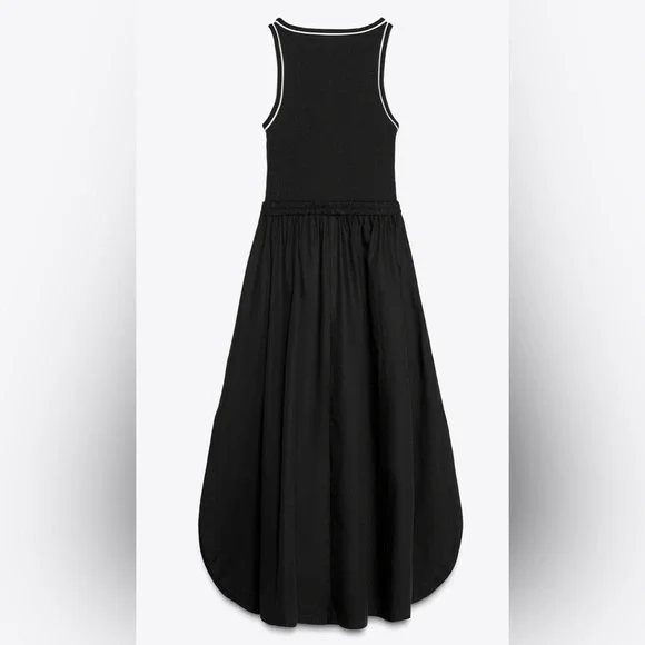 Nwt- Zara- Contrast Midi Dress- L - Picture 2 of 7